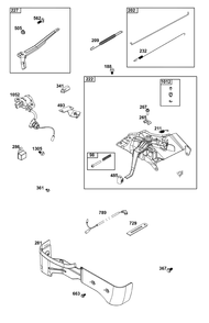 Controls Group Diagram and Parts List for 25T232-0026-H5 200000 - 399999 Briggs and Stratton Engine